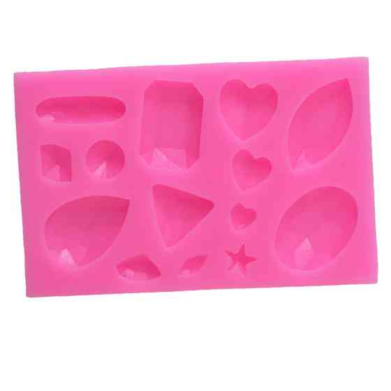 Молд силиконовый Бриллианты 96 на 63 мм розовый Киев