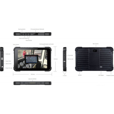 Планшет AGN T86X 8" 8/128GB / LTE / NFC/ 2D Scaner/MIL-STD-810H Black (5117978889898) Винница - изображение 3