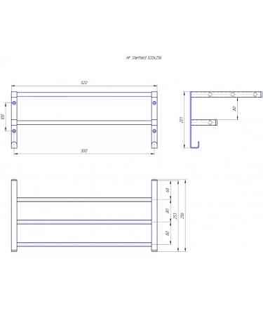 Полиця для рушників настінна HF Sheffield 520x256 black matt Київ