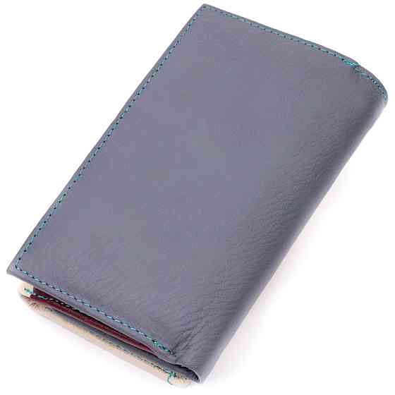 Необычный женский кожаный кошелек в три сложения ST Leather 19446 Разноцветный Киев