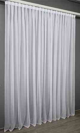 Тюль с бантовой тесьмой VR-Textil н101 Шифон однотонный Белый 300х250 см (44-017) Киев