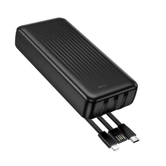 Зовнішній акумулятор BOROFONE BJ79A Clever power bank with 3 cables(20000mAh) Black Київ