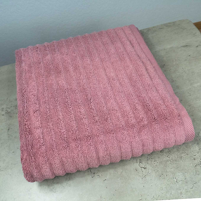 Набір махрових рушників Зеро Твіст 3шт GM Textile 40x70см, 50x90см, 70x140см 550г/м2 (Пудра) Суми - фото 6