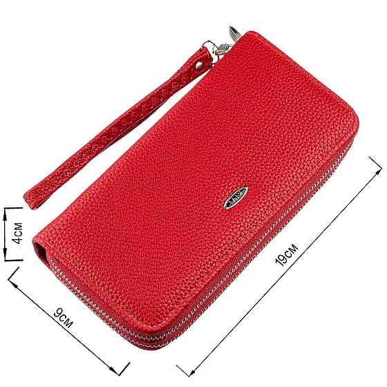 Гаманець жіночий з зернистою екокожі Червоний (KIVI) Київ