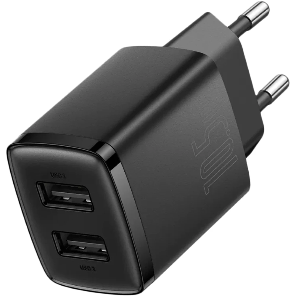 Мережевий зарядний пристрій Baseus Compact Charger 2U 10.5W EU, колір чорний CCXJ010201 Одеса - фото 4