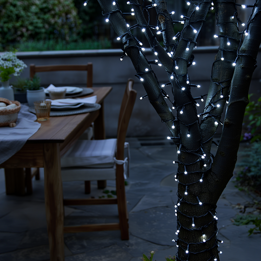 Garlando Новорічна гірлянда вулична 30 м 300 LED з сонячною батареєю чорний провід Білий SB300L Коломия - фото 4