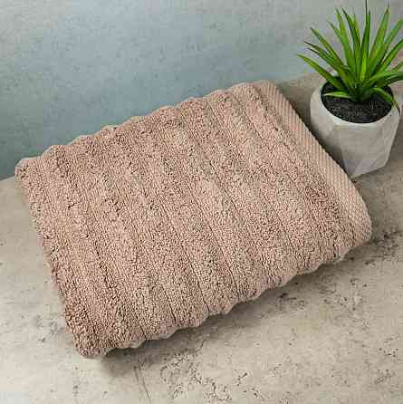 Полотенце махровое для лица и рук GM Textile 40x70см Премиум качества Зеро Твист 550г/м2 (Темно-Беже Сумы