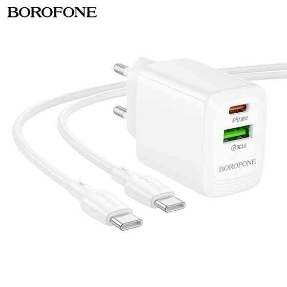 Мережевий зарядний пристрій BOROFONE BN29 Fuente PD30W+QC3.0 charger (EU) White Одеса