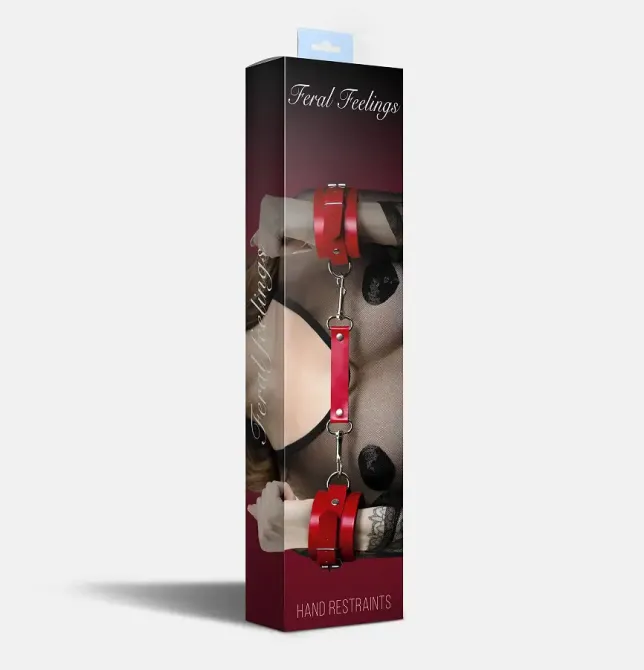 Наручники Feral Feelings - Hand Restraints, натуральна шкіра, червоні Львів - фото 2