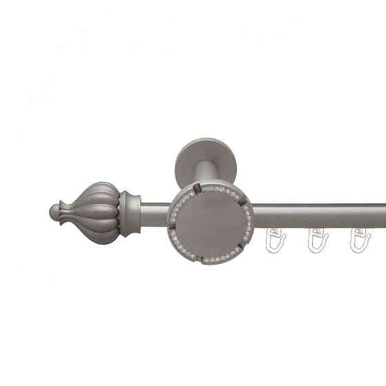 Карниз Orvit Таджа металевий однорядний розета реверс фламо профільна труба  Сатин 19 мм 300 см (6300266) Львів