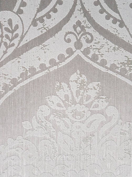 Шпалери текстильні еко 0.53х10.05 Rasch Textil Valentina класика вензелі дамаски сіре на сірому Київ - фото 3