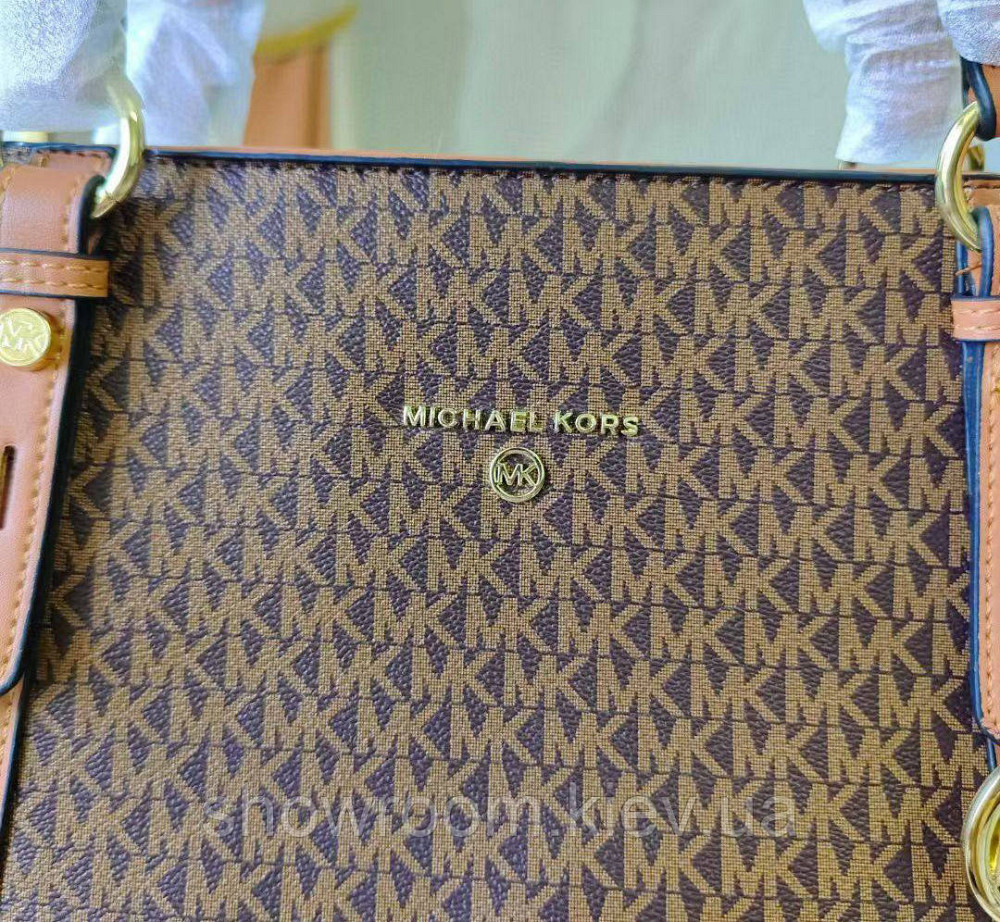 Женская сумка шоппер Michael Kors (55007) Lux коричневая Киев - изображение 5