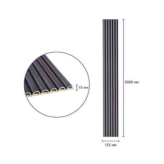 Декоративна кругла стінова рейка графітова Київ