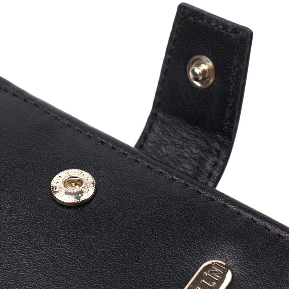 Стильний чоловічий гаманець з натуральної гладкої шкіри Чорний (CANPELLINI) Київ - фото 7