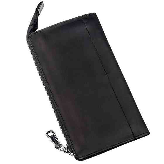 Клатч кожаный матовый Черный (SHVIGEL) Киев