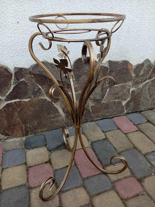 Подставка кованая для цветов «Тюльпан» на 1 вазон, стойка под цветы, вазон Киев - изображение 5