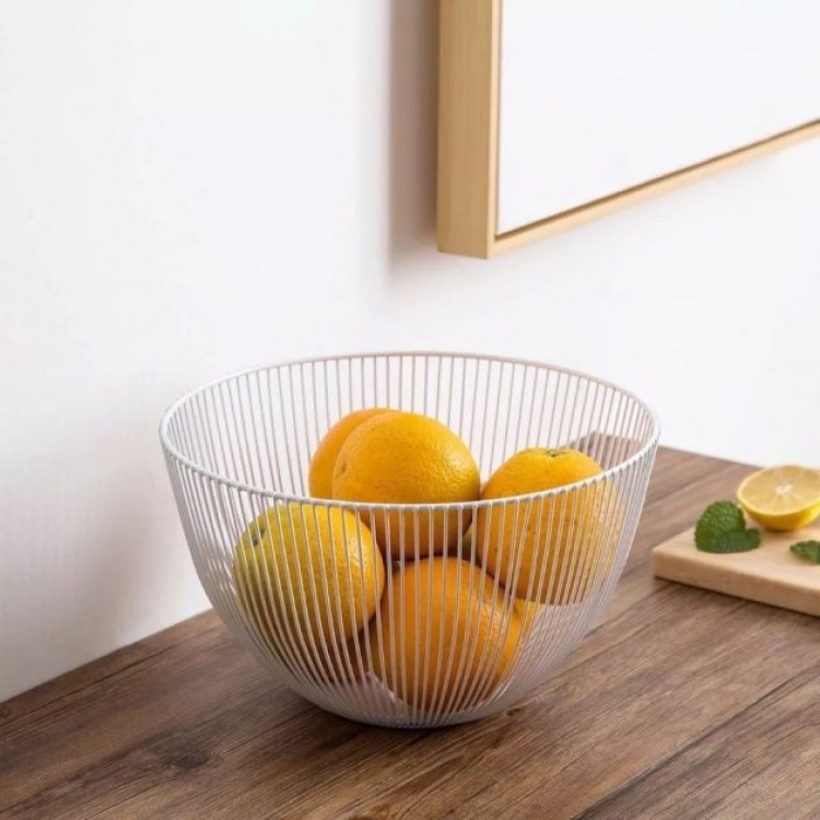 Корзина настільна миска для фруктів металева біла Вінниця - фото 1