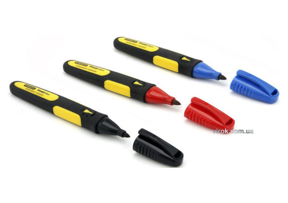 Набір маркерів STANLEY"FatMax" з стійкими чорнилами з гострим након. (чорний,черв.синій), кпл. 3 шт. Одеса - фото 1