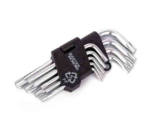 Набір шестигранників TORX Cr-V (9шт) короткі L=57-125мм 75-0960 ТМ MASTER TOOL Київ