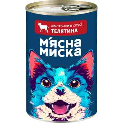 Консервы для собак М'ясна Миска шматочки в соусі з куркою 415 г (4820255192222) Винница