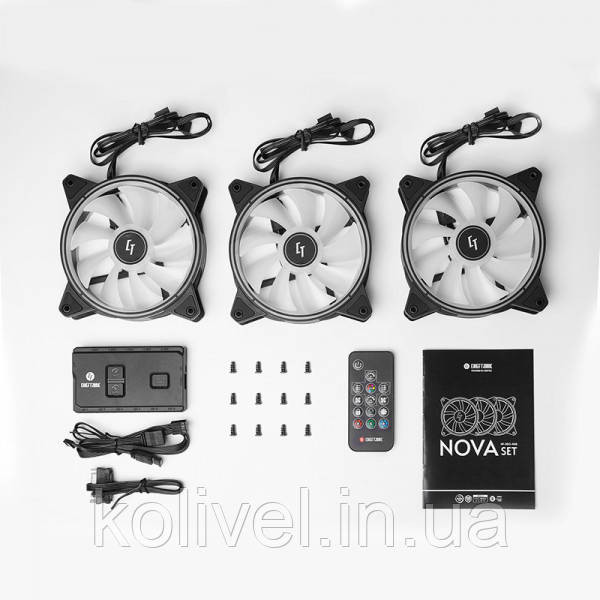 Вентилятор для корпуса 120mm*3 Chieftec Nova NF-3012-RGB fan set (NF-3012-RGB) Киев - изображение 7