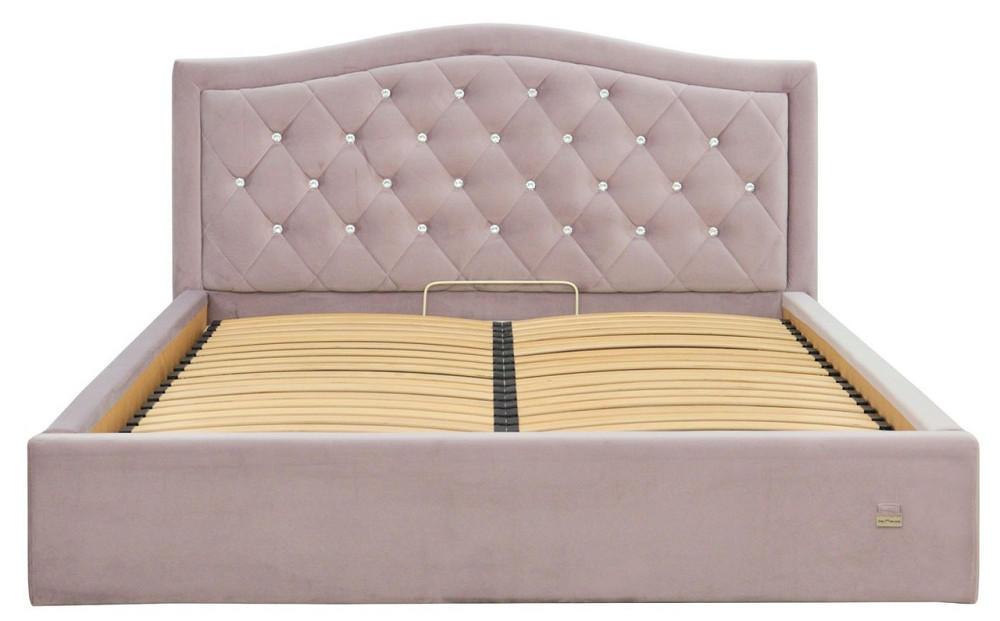 Кровать Scarlett VIP 140 х 200 см Riviera 65 С1 С дополнительной металлической цельносварной рамой Розовый Киев - изображение 6