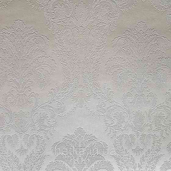 Шпалери вінілові на паперовій основі Sirpi Italian Silk 7 вензелі дамаски під гобелен молочні сріблясті Київ