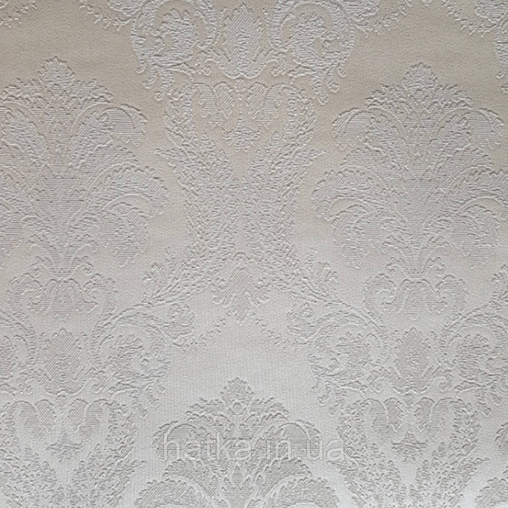 Шпалери вінілові на паперовій основі Sirpi Italian Silk 7 вензелі дамаски під гобелен молочні сріблясті Київ - фото 3