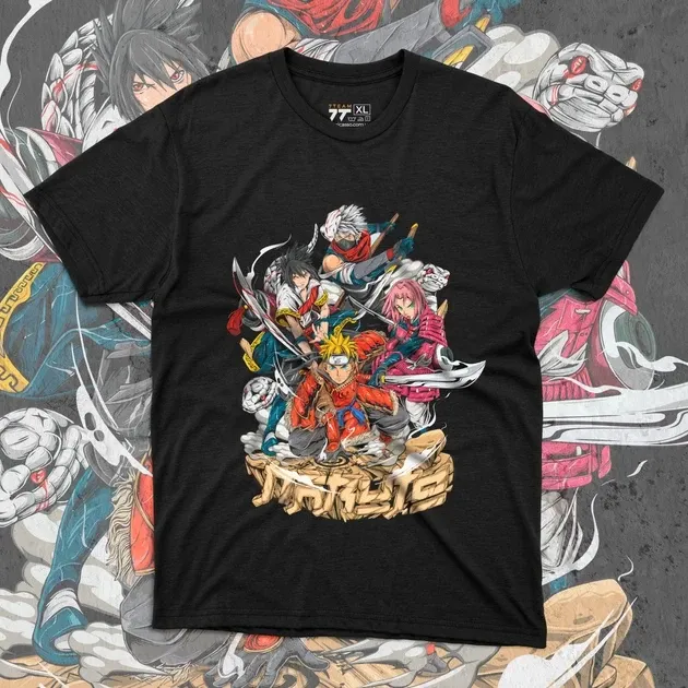 Футболка чоловіча з  принтом Наруто Команда 7 Розмір 48 Anime0054 Дніпро - фото 1