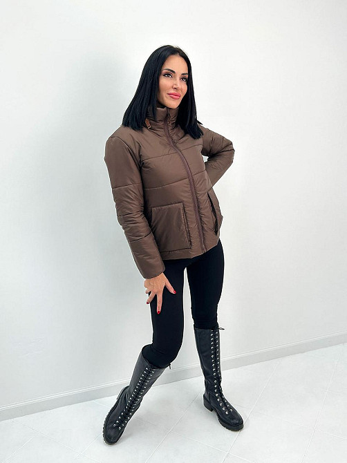Демісезонна куртка з синтепоном "Lake" оптом | Норма і батал | Розпродаж моделі Шоколадний, 50-52 Київ - фото 3