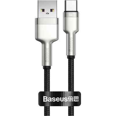 Дата кабель USB 3.1 AM to Type-C 0.25m CAKF 6.0A 66W Cafule Series Metal Data Cable Black Baseus (CAKF000001) Винница