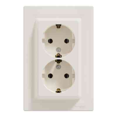 Розетка Schneider Electric ASFORA із заземленням подвійна крем 16А (EPH9900123) Вінниця