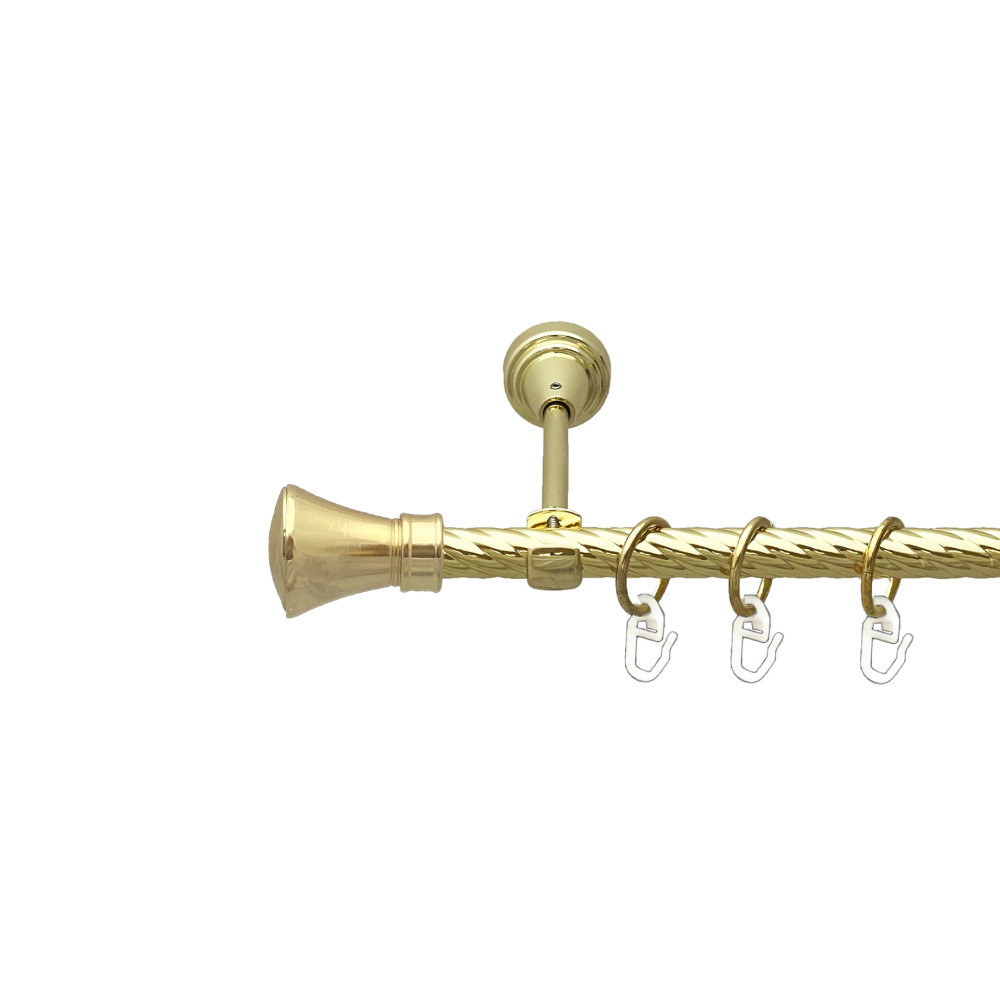 Карниз Orvit Люксор металевий однорядний відкритий скручена труба кільце металеве Золото 16 мм 160 см Львов - изображение 1