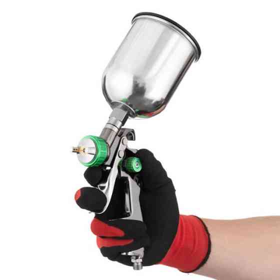 Фарбопульт пневматичний LVLP GREEN, професійний, форсунка: 1,3 мм, верхній металевий бачок: 600 мл, 1,5 бар INTERTOOL PT-0131 Київ