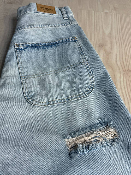Джинси жіночі Its Basic 2952-1-12 skater jeans широкі рвані блакитні, блакитний, 34, 34, 70 см, 98 см Київ - фото 13