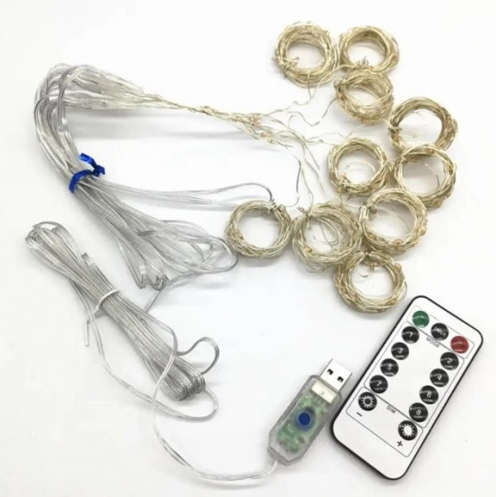 Гірлянда світлодіодна роса водоспад 300 LED, 3х3 м (Золото) з USB Вінниця - фото 3