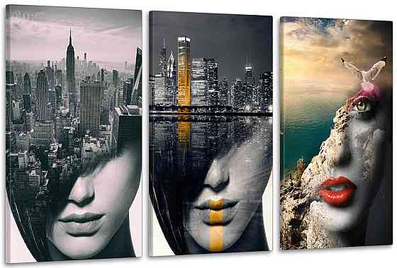 Модульная картина в гостиную / спальню  Лице Art-638_3_А 70x130 см Киев
