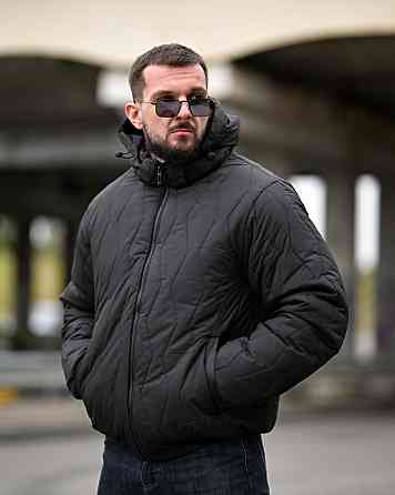 Чоловіча зимова куртка jenson чорна ПП8102 Одеса