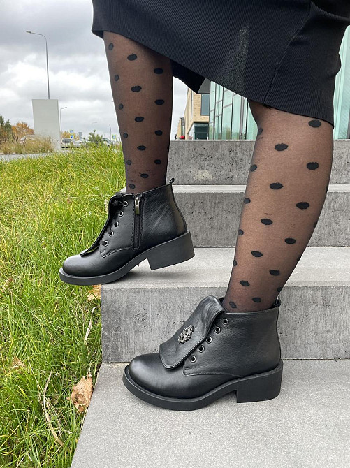 Injers Черевики жіночі INJERS чорні натуральна шкіра висота 13см (4007) 37р.38р.39р.40р. Коломия - фото 8