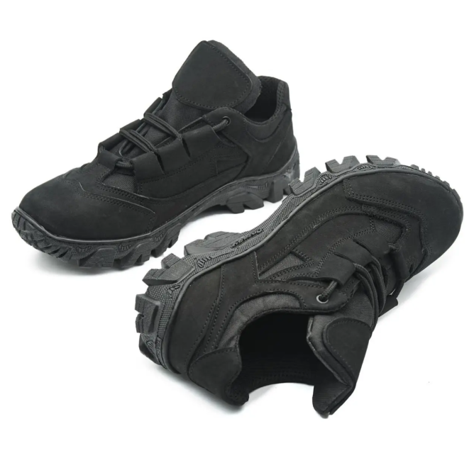 Тактичні демісезонні чоловічі чорні кросівки ,армійські міцні чоловічі шкіряні кросівки Львів - фото 7