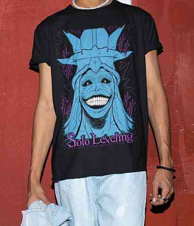 Футболка для мальчика аниме Соло Левелинг Сунг Джинвоо оверсайз (рост от 165 до 180 ) Черний AnimeJ0887m Днепр