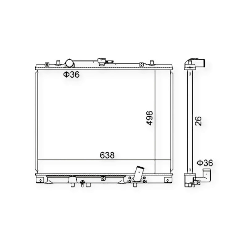Радіатор охолодження двигуна автомобіль Mitsubishi L200 01-07, Pajero Sport I 2.5D 98- Мукачево - фото 1