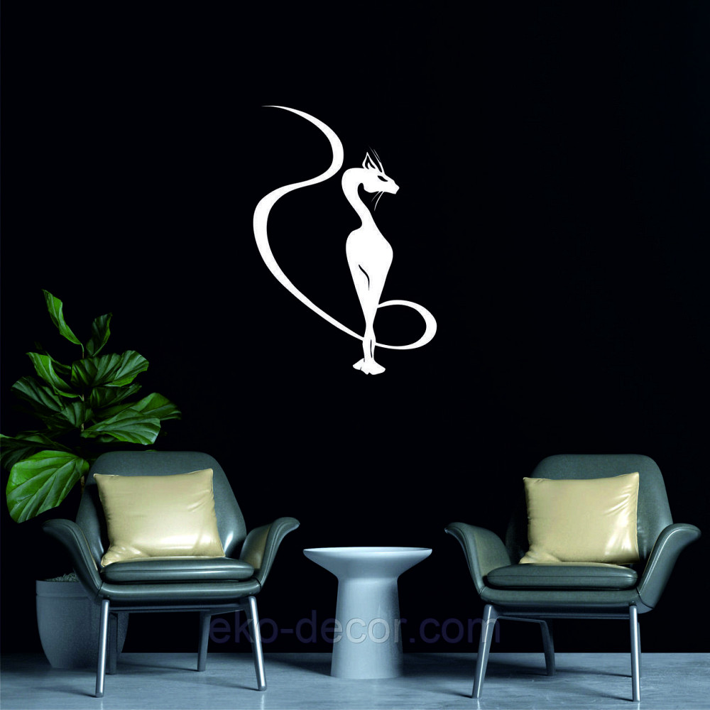 Декоративное настенное 3D Панно «Кот» Декор на стену с объемом 50*34 см, білий Киев - изображение 5