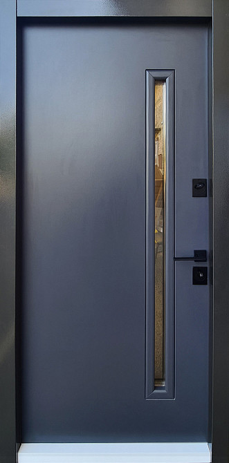 Двери уличные со стеклопакетом, STRAJ, модель Slim S, комплектация Proof Standard Mottura Киев - изображение 2