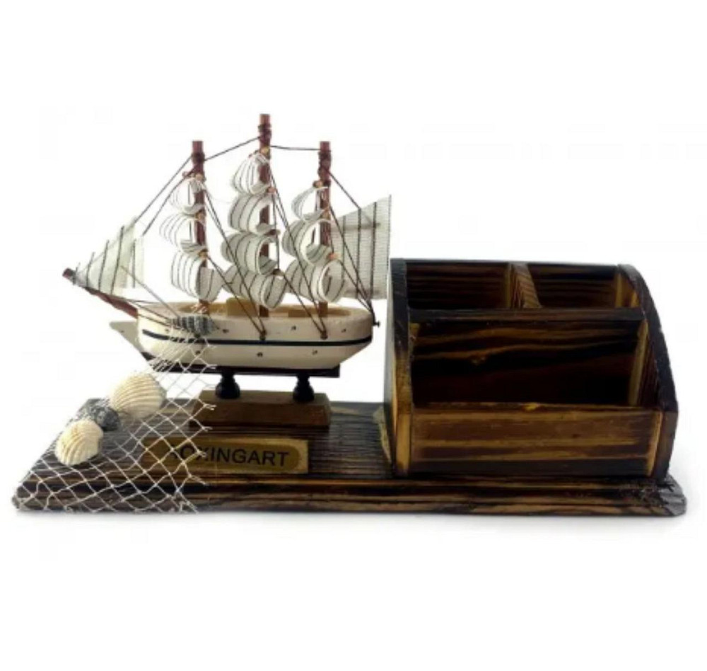 Підставка настільна для ручок Вітрильник з дерева Київ - фото 2