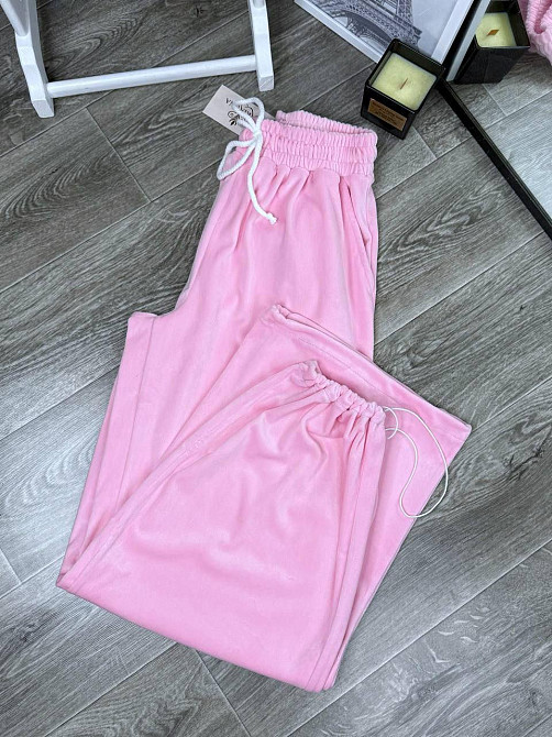 Жіночі базові велюрові штани вільного крою турецький королівський велюр Одеса - фото 3