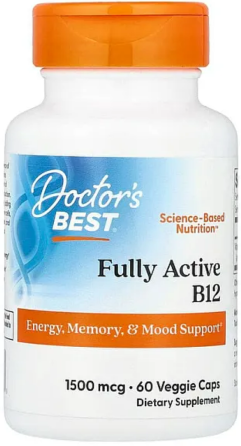 Вітамін В12 метилкобаламін Doctors Best Fully Active B12 60 капсул Київ