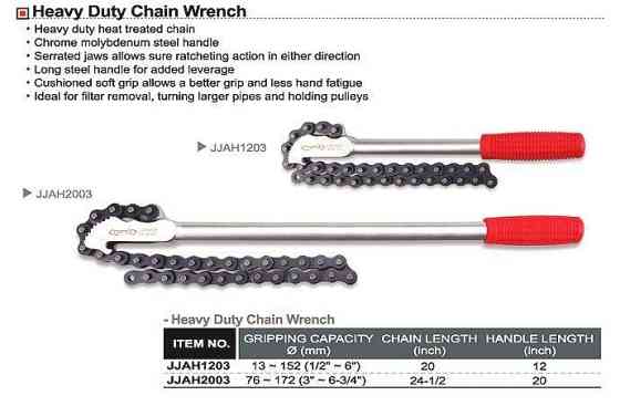 Ключ для масляного фільтра ланцюгової 76-172 мм TOPTUL JJAH2003 Одеса