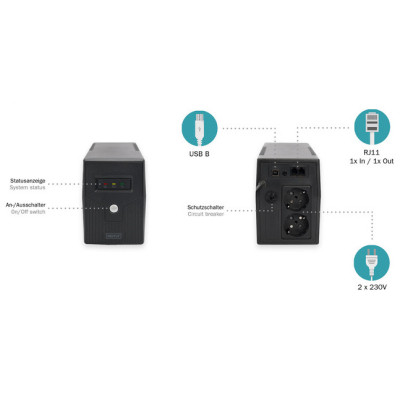 Пристрій безперебійного живлення Digitus 600VA DN-170063 (DN-170063) Вінниця - фото 4