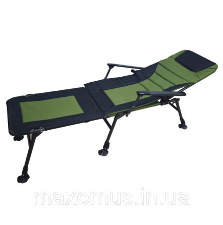 Раскладное карповое кресло с подставкой для ног Bonro B-24 Черно-зеленое (туристическое для рыбалки) Мостиська